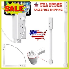 Electrical Outlet Extender with USB-A, USB-C & 2 AC Outlets –180° Rotating Plug