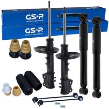 GSP Stoßdämpfer + Koppelstange Domlager Satz Vorne Hinten für FIAT 500 312