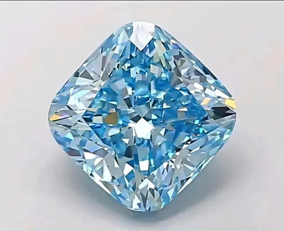 #ad 5 CT Sky Blue Color Cushion Cut VVS1 Lab Grown Moissanite Diamond Gemstone 10MM $97.50