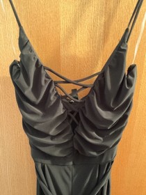 NWT FASHION NOVA BLACK RESTLESS NIGHTS RUCHED JUMPSUIT - SIZE XL