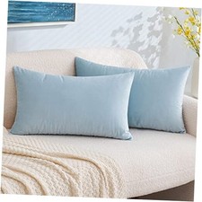 Pack of 2 Velvet Pillow Covers Decorative 20" x 12" Pack of 2 Baby Blue