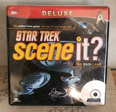 Star Trek Scene It? Deluxe Edition DVD Brettspiel Rot Metalldose Quiz 2006 Neu