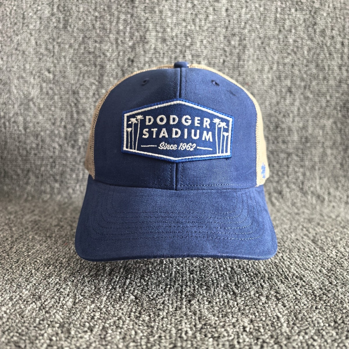 47 Brand Los Angeles Dodgers Dodger Stadium Trucker Hat Snapback Cap Blue Tan