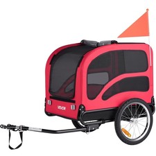 Large Dog Bike Trailer 100lb Load 31.9x21.9x25.2in Foldable Weather-Protected