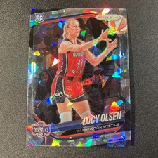 Lucy Olsen 2025 Panini Prizm WNBA - Silver Cracked Ice Prizm - Mystics RC