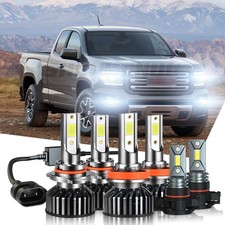 For GMC Canyon 2015-2022 6x High&Low Beam LED Headlight Fog Light Bulbs Kits