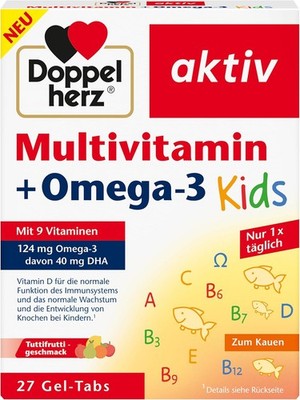 Doppelherz Multivitamin + Omega-3 Kids - 9 Vitamine plus Omega-3-Fettsäuren... 