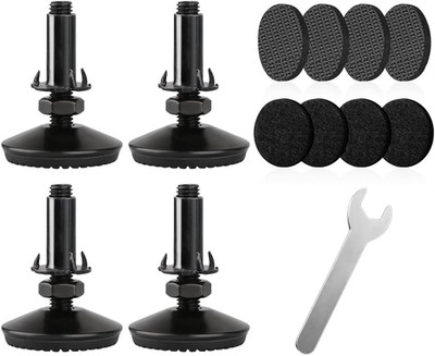 4 Set M10 Adjustable Leveling Feet, 2'' Base Diameter, Thread Length, Black
