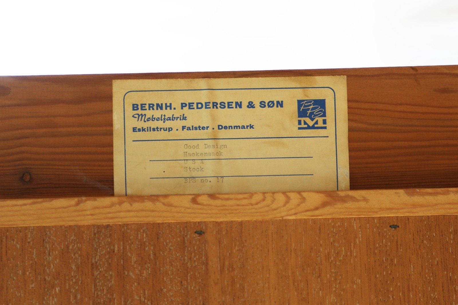 1960s Danish Modern Bernhard Pedersen and Sons Teak Tambour Door Credenza