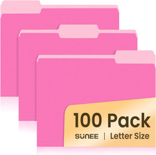 File Folders, 100 Pack Manilla Folders 8.5 X 11, Colored File Folders Home Offic