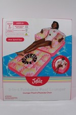 NEW Justice 2in1 Foldable Pool Lounger Float Poolside Chair Pink Pool