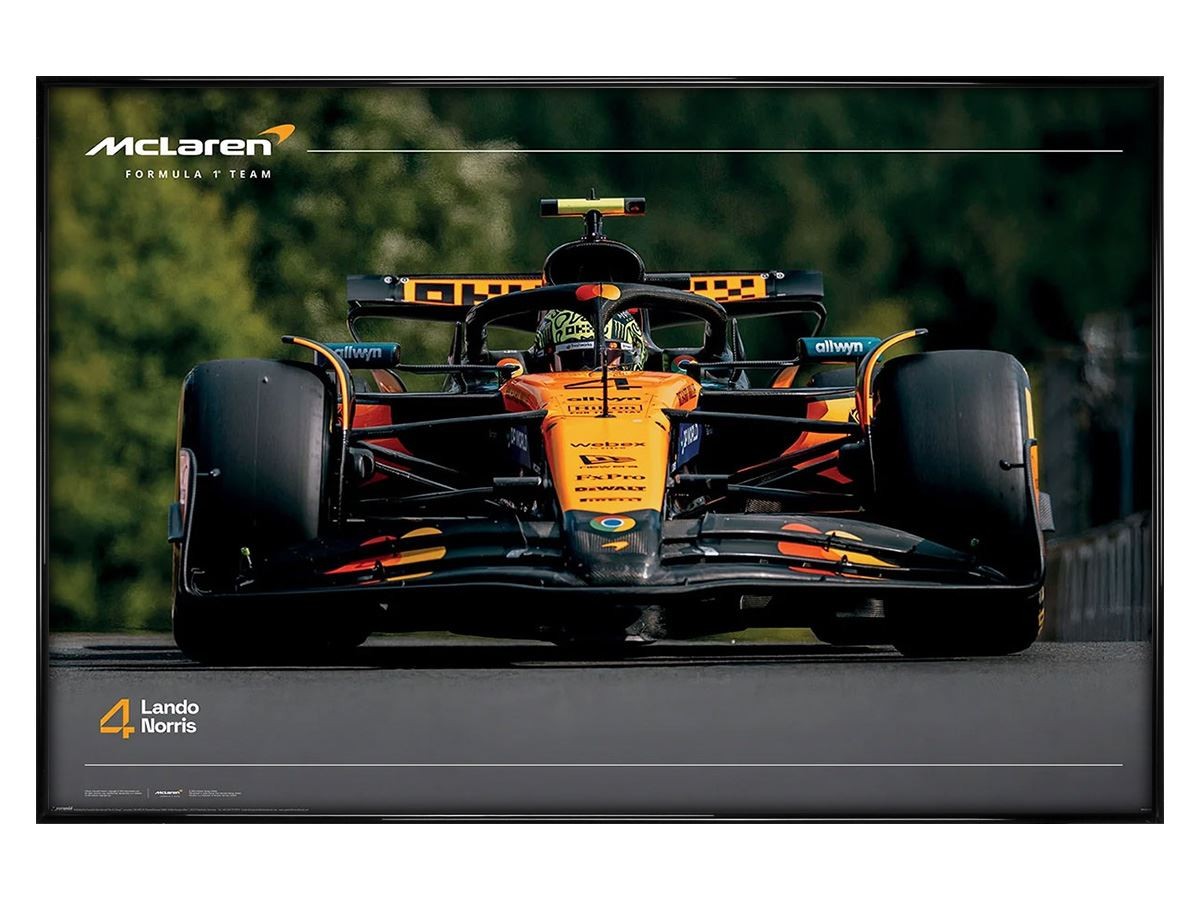 F1 Lando Norris Number 4 Maxi Poster - Black Gloss Framed