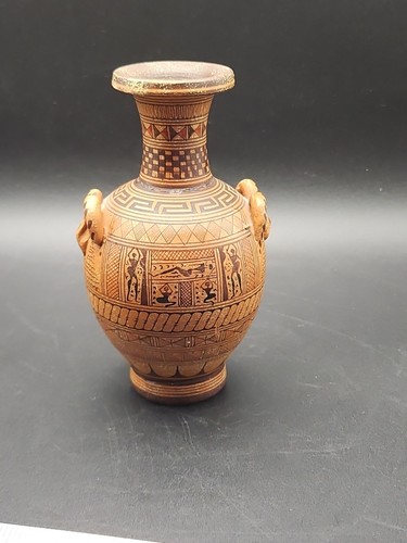 Geometric Funeral Greek Amphora Dipylon Cemetery Replica 5 Inch W Repairs - Picture 20 of 21