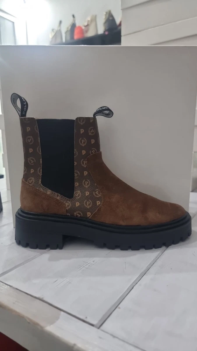 Cuissardes Pollini En Cuir Patiné – Taille 37,5 – Très Bon état – Talons Moyens