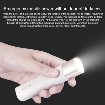 ORIGINAL Xiaomi Youpin SOLOVE LED Flashlight & Power Bank 3000mAh.