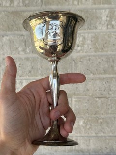 1923 Shreve Sterling Silver Polo Trophy Goblet Fort Bliss Cavalry US Army