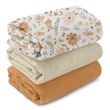 Muslin Swaddle Blankets,3Pack Receiving Blankets for Newborn Boys and Girls,B...