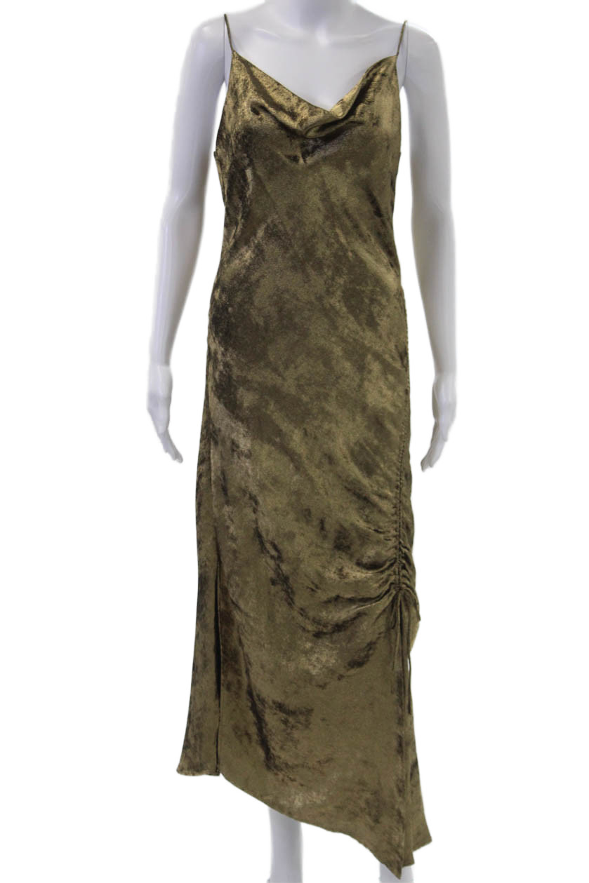 Zara Women Slip Dress Brown Midi Sleeveless Polyester Blend Size SFree Shipping in US $100+ Orders | $6.95 Orders Below