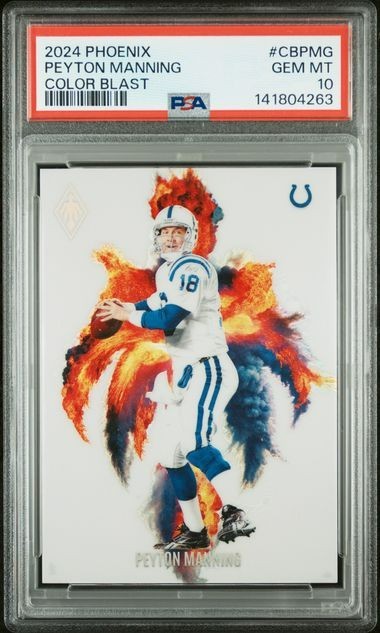2024 Panini Phoenix Color Blast Peyton Manning #CB-PMG Case Hit PSA 10