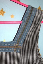 90s vintage checked denim dress dirndl