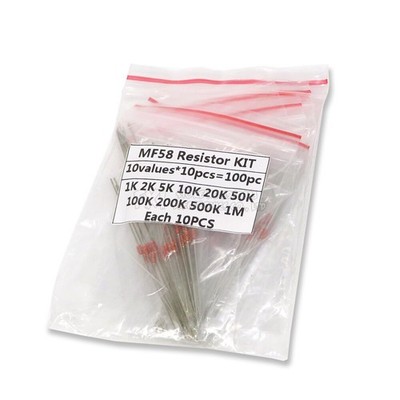 100pcs MF58 NTC Thermistor Resistor Kit 1K 2K 5K 10K 20K 50K 100K 200K 500K 1M