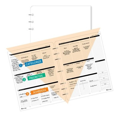 Planner Pad 7-Hole Loose Leaf 12-Month Organizer, July 2024 - June 2025