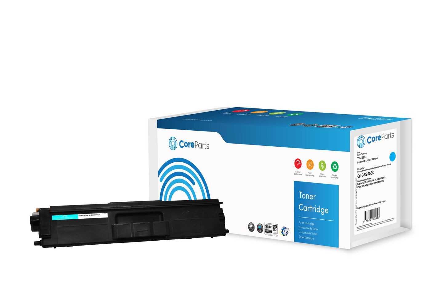 CoreParts QI-BR2058C Toner Cyan TN423C-NTR
