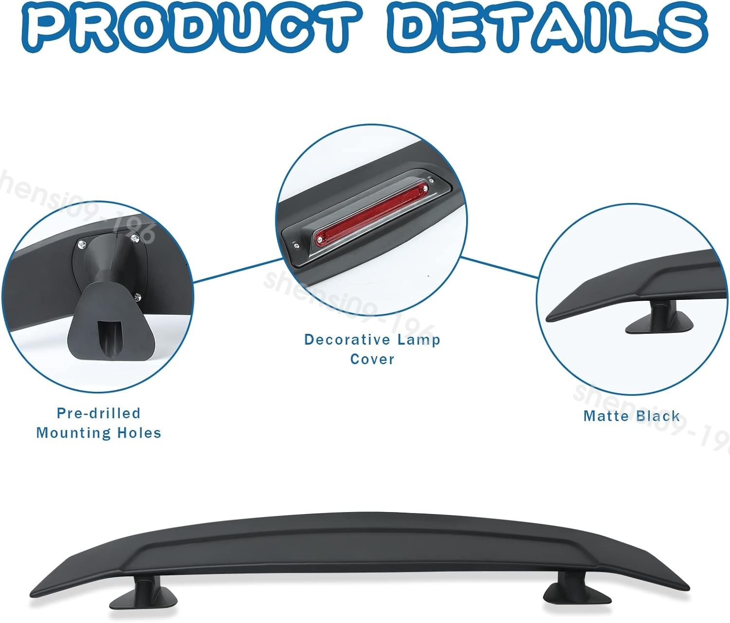 For Acura NSX 46"Rear Trunk Spoiler GT Style Wing Racing Matte Black
