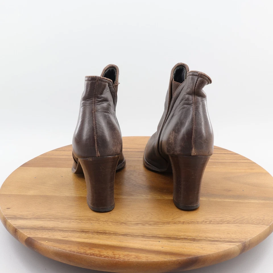 Женские коричневые мягкие кожаные ботильоны Filippo Raphael на каблуке размер ЕС 37/ США 6 - Изображение 4 из 4