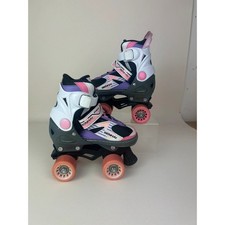Girls Pink Senhai Adjustable Quad Roller Skates Adjustable Size UK 1-4