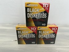 Lot of 3 New Memorex Black Diskettes 10-Pack 3.5" Sealed