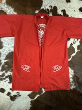 Vintage Japanese Kimono Robe Dragon Embroidery Red Size M Made In Hong Kong