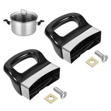 2 PCS Pot Short Side Handles Replacement Metal Pressure Pan Handle Ear Black