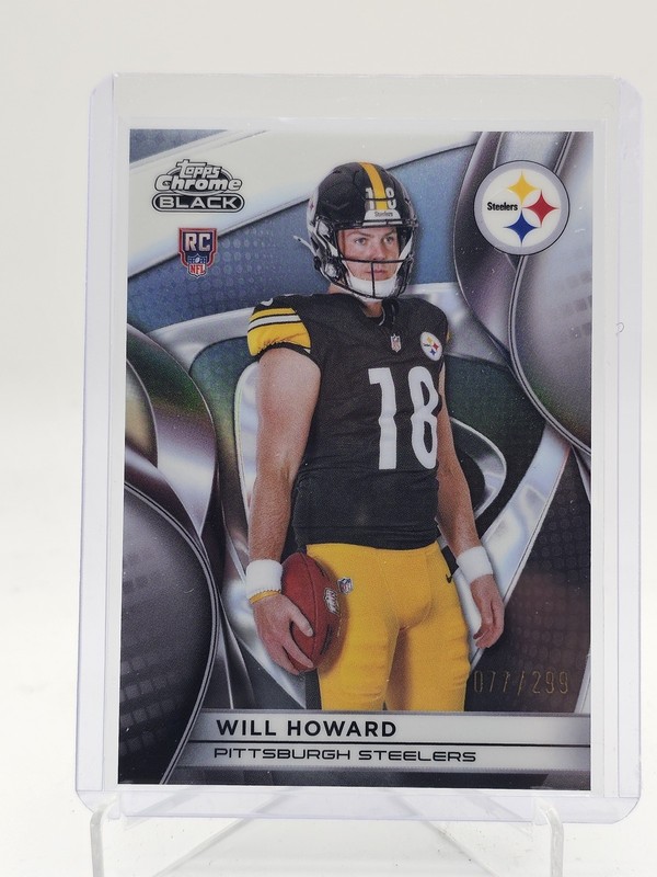 WILL HOWARD 2025 TOPPS CHROME BLACK ROOKIE REFRACTOR /299 #142 Q7485