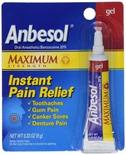 4 Pack Anbesol Gel Maximum Strength 0.33Oz Each