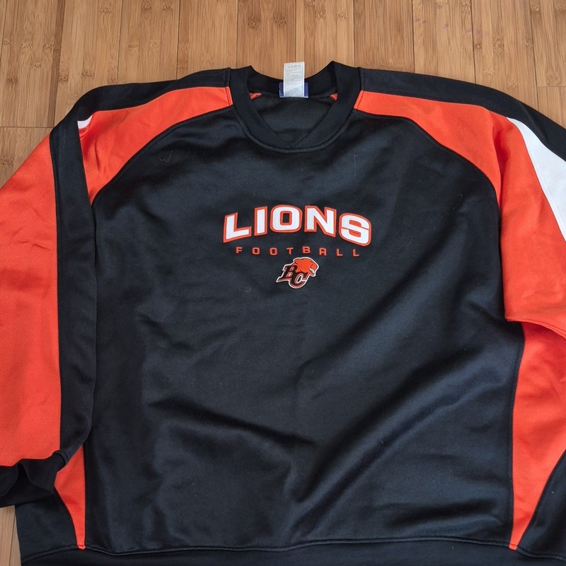 Reebok BC Lions CFL Sweatshirt Black/Orange/White 3XL