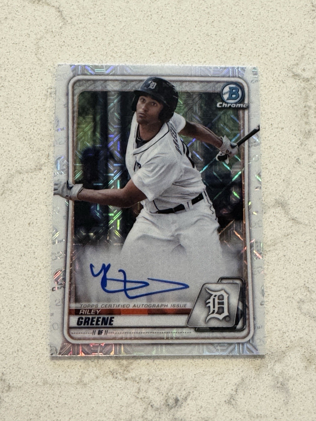 2020 Bowman - Mega Box Chrome Mojo Autographs Riley Greene #BMA-RG (AU, RC)