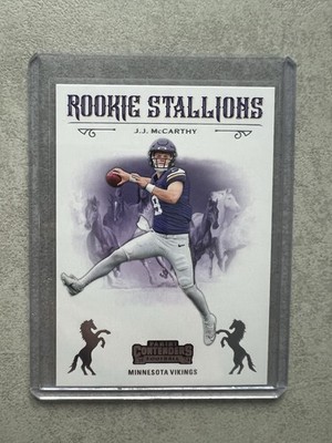 J.J. McCarthy RC Minnesota Vikings Contenders Rookie Stallions NFL Football 2024