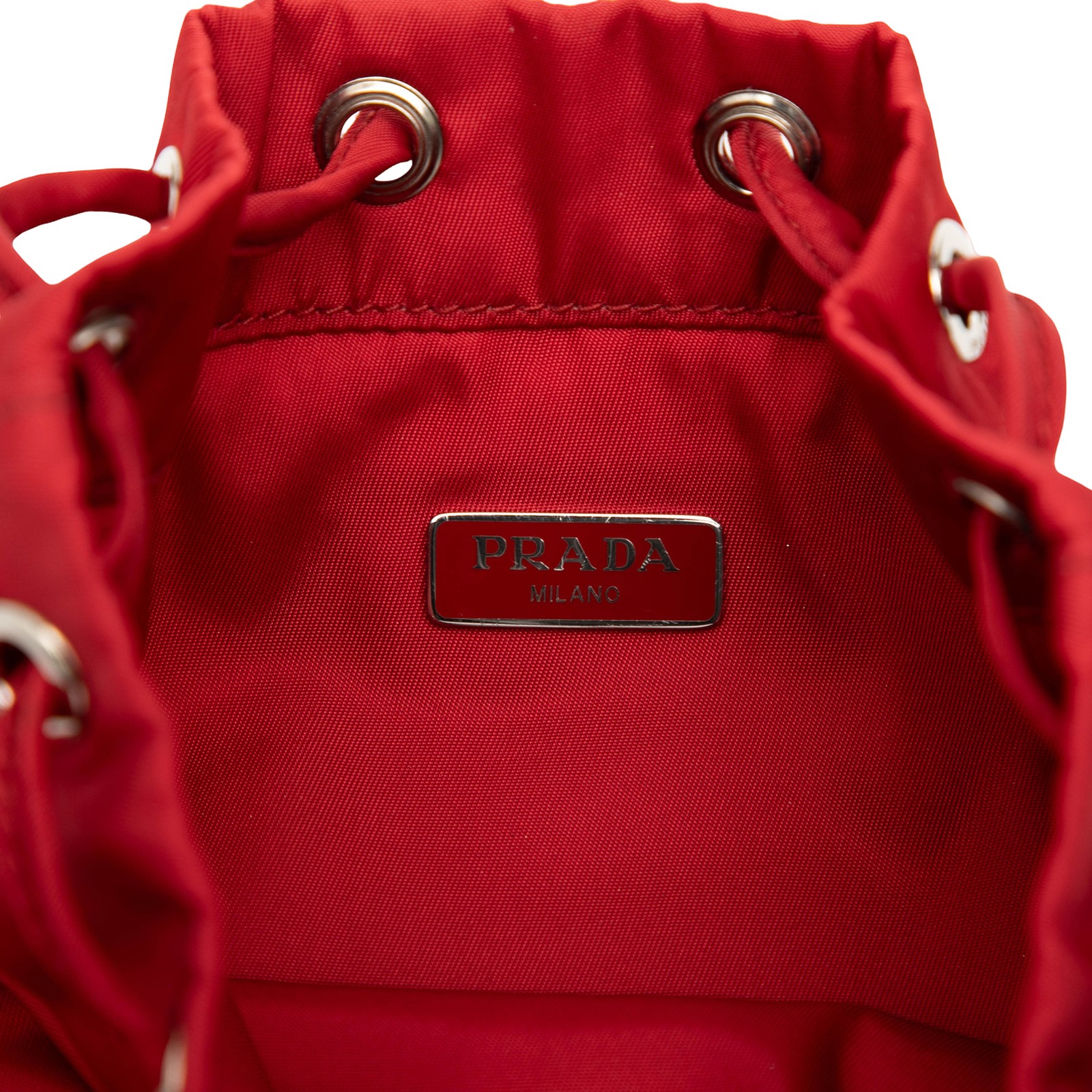Authenticated Prada Tessuto Drawstring Red Nylon … - image 5