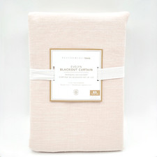 Pottery Barn Teen Evelyn Linen Blackout Curtain Panel 44"x 63" Blush Pink 3-in-1