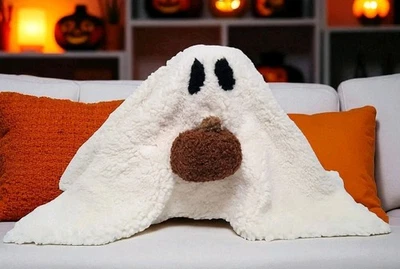 Pottery Barn Gus The Ghost Shaped Pillow 13" NWT Halloween Holiday Decor - Image 1 of 4