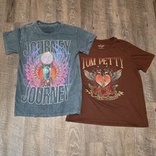 Concert T-Shirts Lot of 2 Journey 1983 Frontiers Tom Petty 1986 Size Small S