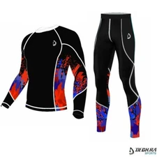 Mens Compression Skin Fit Tights Gym Yoga Running Active Leggings, Top Baselayer