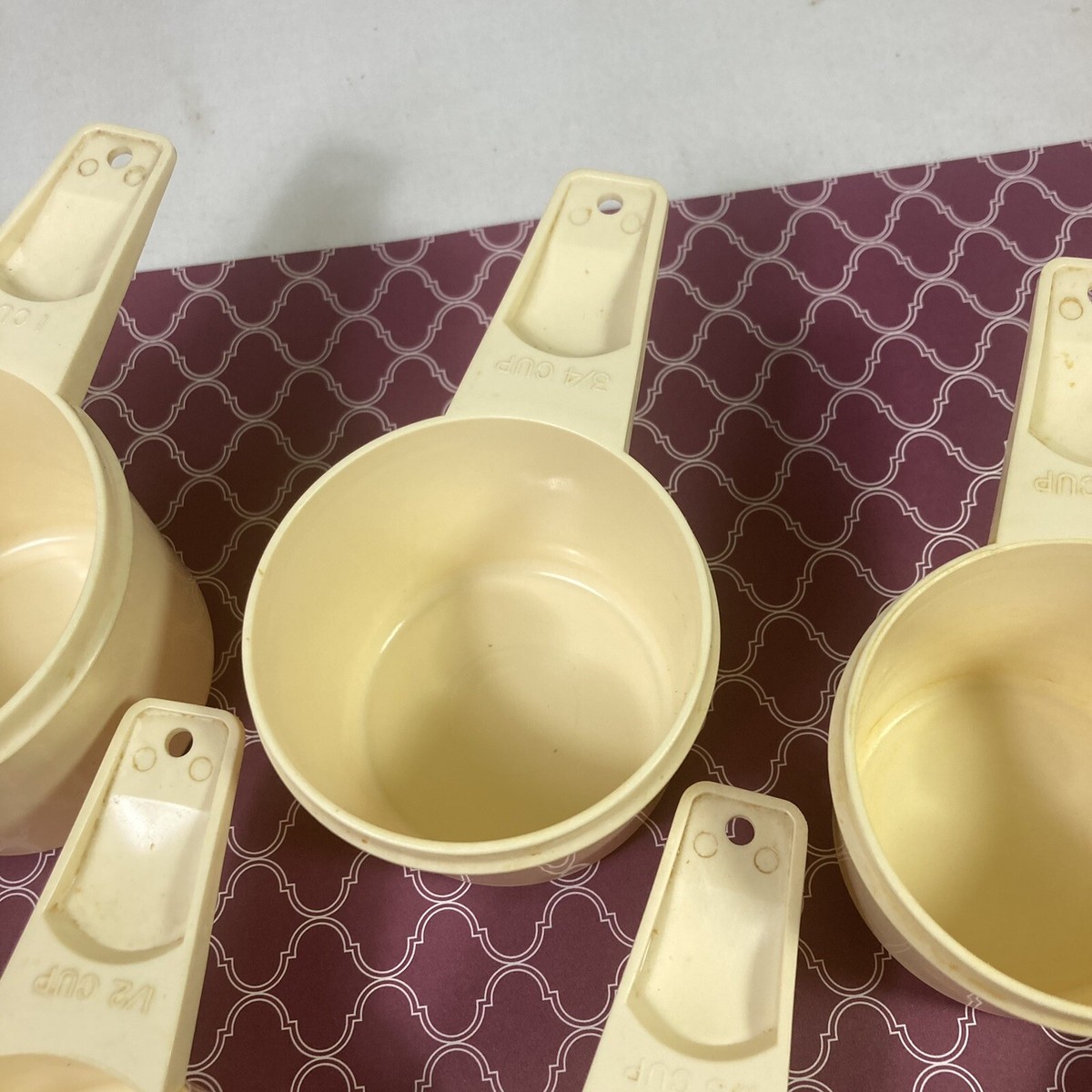 Vintage Tupperware Measuring Cups Set of 6 #761 - #766 Pale