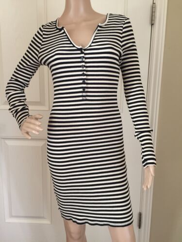 Robe Longue Charlotte Russe Rayures Bleu Et Blanc - Taille M - Occasion Très Bon État