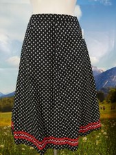 Trachtenrock schwarz Baumwolle Blätterdruck Borte toller Trachten Rock Gr.40