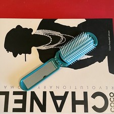 Vintage Clinique Folding Pop Up Hair Brush Mirror Compact Travel Comb Pocket