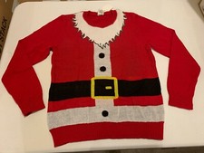 Santa Christmas CUTE UGLY SWEATER Youth Large