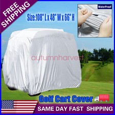 Waterproof Zippered Rear Golf Cart Cover For EZGo Club Car Yamaha UV Prevent