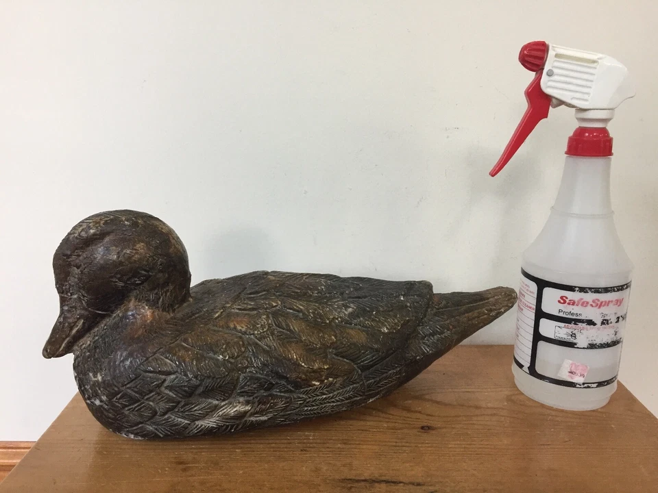 Vtg Fiberglass Resin Brown Duck Decoy Garden Yard Decor Lawn Ornament Statue - Image 2 of 4